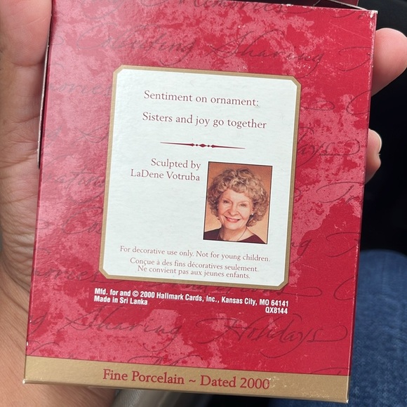 Vtg 2000 Hallmark Sisters Joy Go Together LaDene Votruba Christmas Ornament - Picture 2 of 4